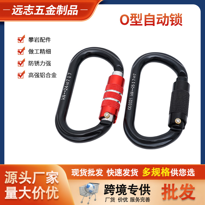 Picture of Outdoor Mountaineering and Rock Climbing O-Type Automatic Lock Safety Quick-Hook Main Lock 7075 Carabiner Quick-Hook Lock Equipment
