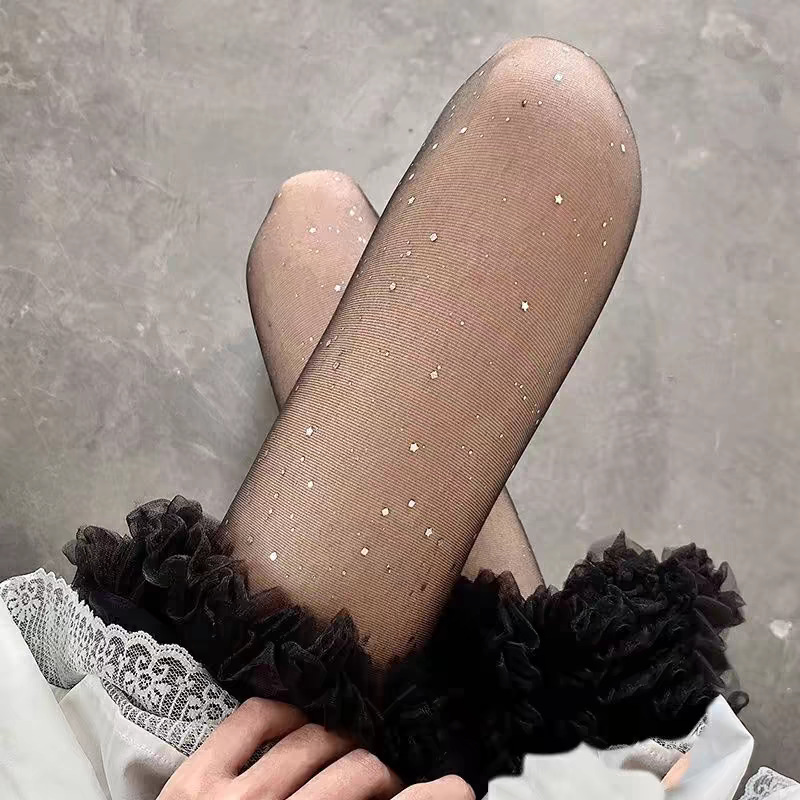 Picture of Night Teaching Room Black Diamond Plaid Stockings Women's Spring and Autumn Thin Black Silk Pantyhose Leg Fishnet Stockings Spring