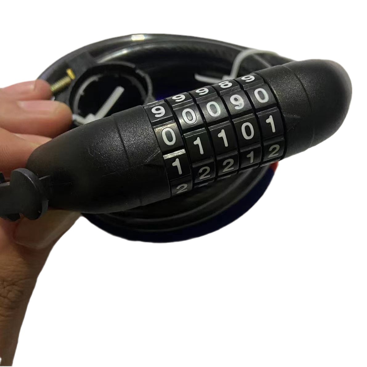 Bicycle lock electric car five-digit combination lock mountain bike strip wire ring lock anti-theft riding equipment accessories
