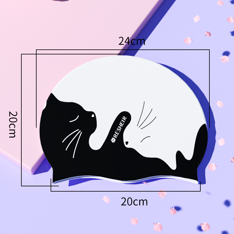 Picture of Professional swimming cap silicone women's waterproof ear protection long hair special adult plus size non-tightening men's fashion swimming cap