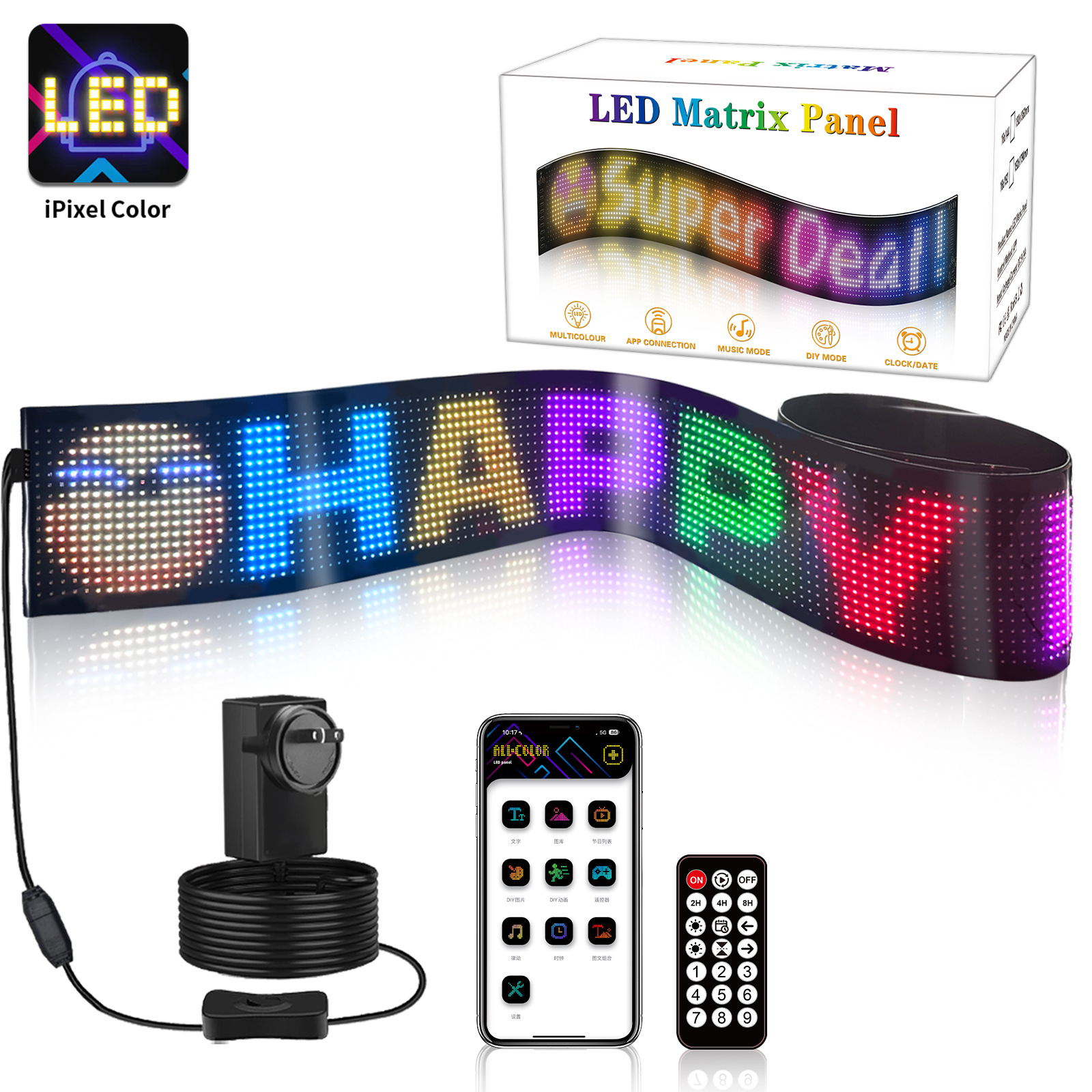 Picture of Led Flexible Screen Led Screen Bluetooth Advertising Screen Ultra-Thin Waterproof DIY Store Recruitment Screen Led Follow-Up Screen Cross-Border New Product