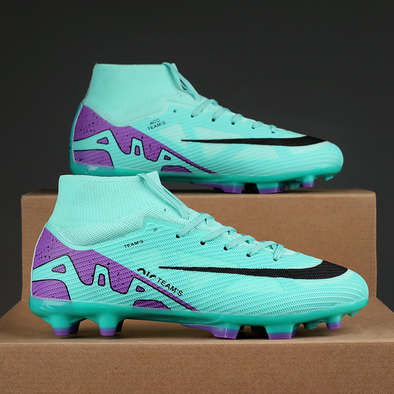 Cross-border Amazon thorn 15 manufacturers help to send football shoes on behalf of men's high-top long and short nails broken nails grass sneaker women