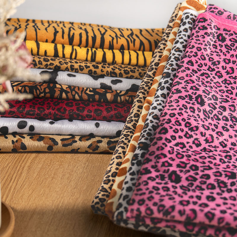Picture of animal print short plush fabric tiger print leopard print zebra milk print fabric savage stage dress diy toy