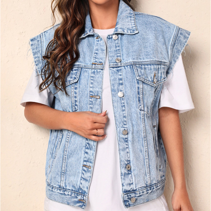 Picture of 2025 New Cross-Border European and American Popular Simple Style Casual Fashion Denim Jacket Vest