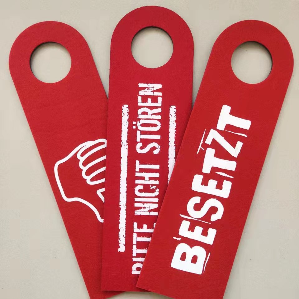 In-Stock "Do Not Disturb" Felt Sign, Two-Color "Please Clean up Soon" Card, In-Stock, Can Add Logo, Small Wholesale