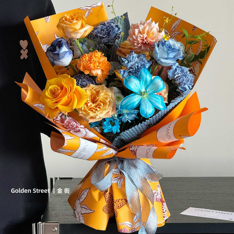 Butterfly series wrapping paper butterfly flower bouquet wrapping paper flowers floral materials waterproof wholesale