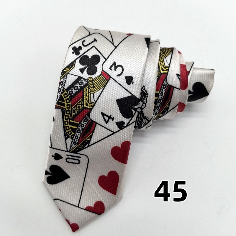 Picture of Ultra-narrow 5cm printed tie leopard print hand-tied unisex casual tie