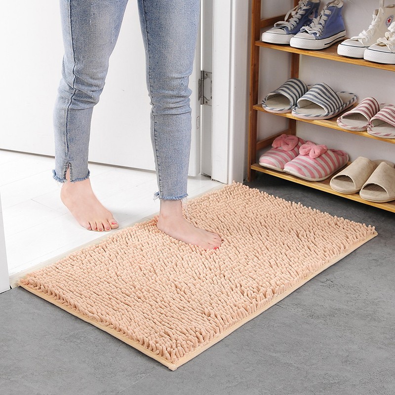 Picture of Floor Mats Wholesale Chenille Long Hair Floor Mats Bedroom Kitchen Living Room Carpet Bathroom Entrance Water-Absorbent Non-Slip Floor Mats