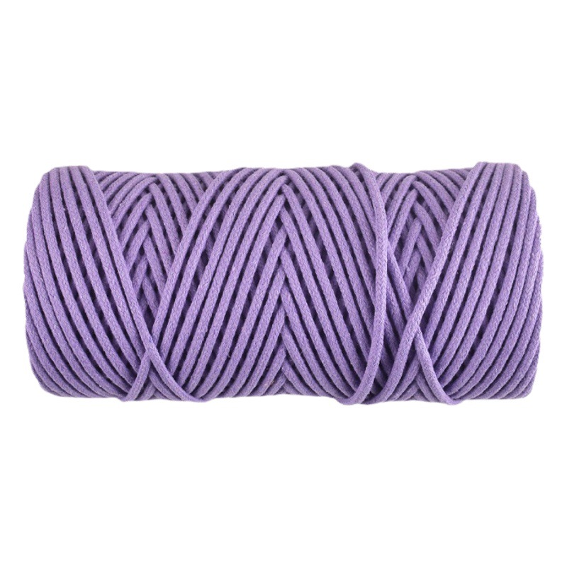 Color 4mm core-spun cotton rope tapestry tag rope core-spun rope decorative rope handmade bag woven color polyester cotton rope