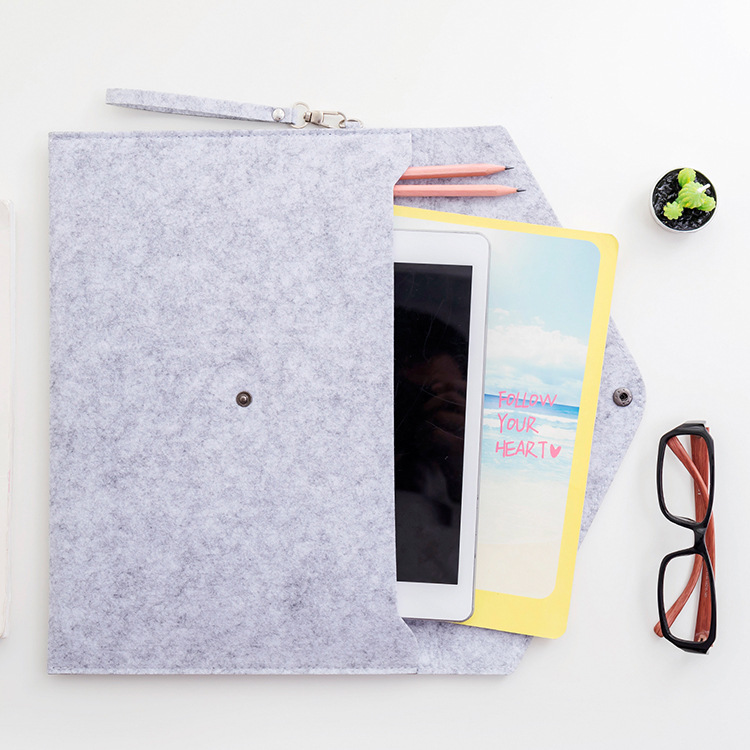 Picture of Felt File Bag A5 File Bag Large Capacity File Bag A4 Snap Briefcase Felt Bag Storage Advertising Customization