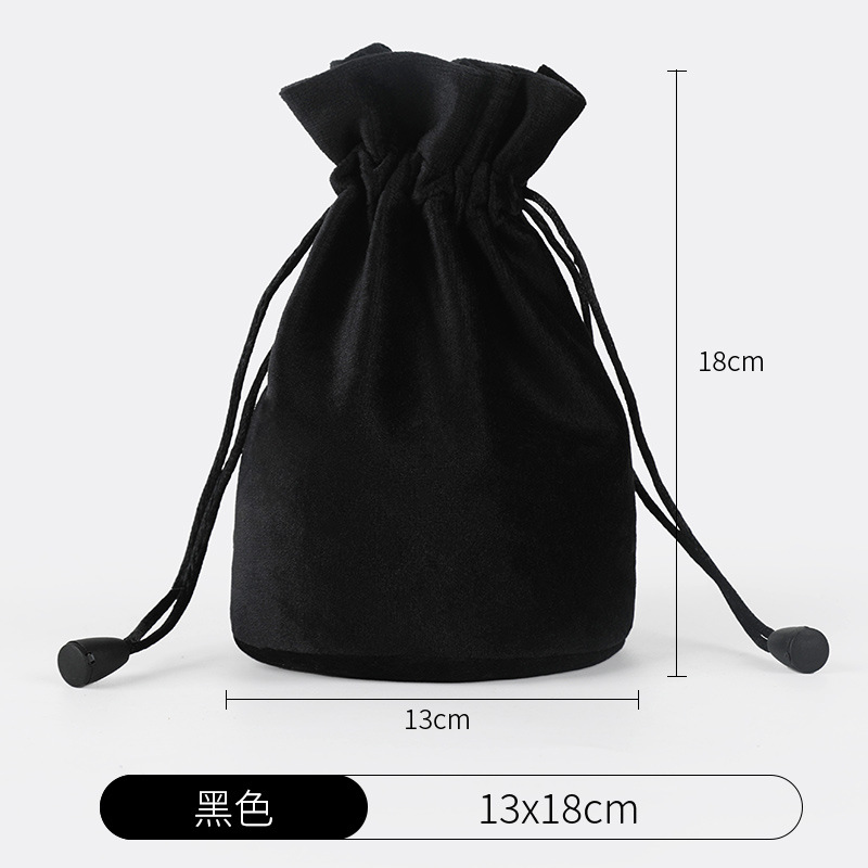 Picture of High-Bottom Velvet Round Bottom Drawstring Flap Pocket Pants, Super Soft Drawstring Jewelry, Jewelry Red Wine Packaging Bag, Curling Wand, Selfie Stick