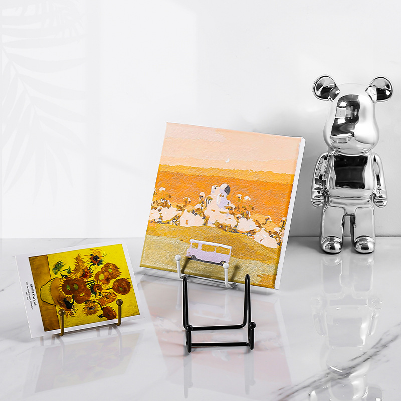 Picture of Iron Photo Frame Bracket Stone Easel Holder Ceramic Disc Holder Photo Studio Photo Album Bracket Clock Display Support Bracket