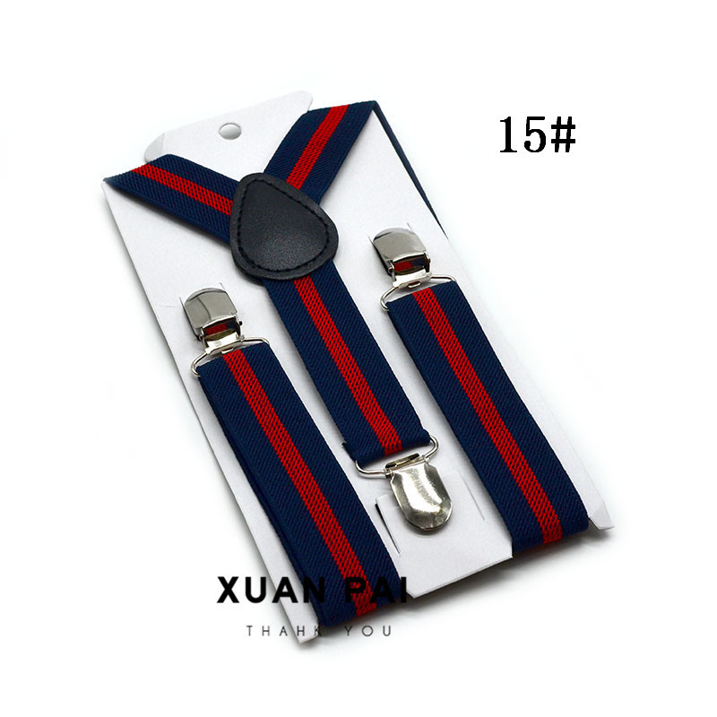 Picture of Children's 2.5cm Strap Clip Vintage Striped Series Boys and Girls Universal Suspender Belt Baby Autumn and Winter Pants Clip