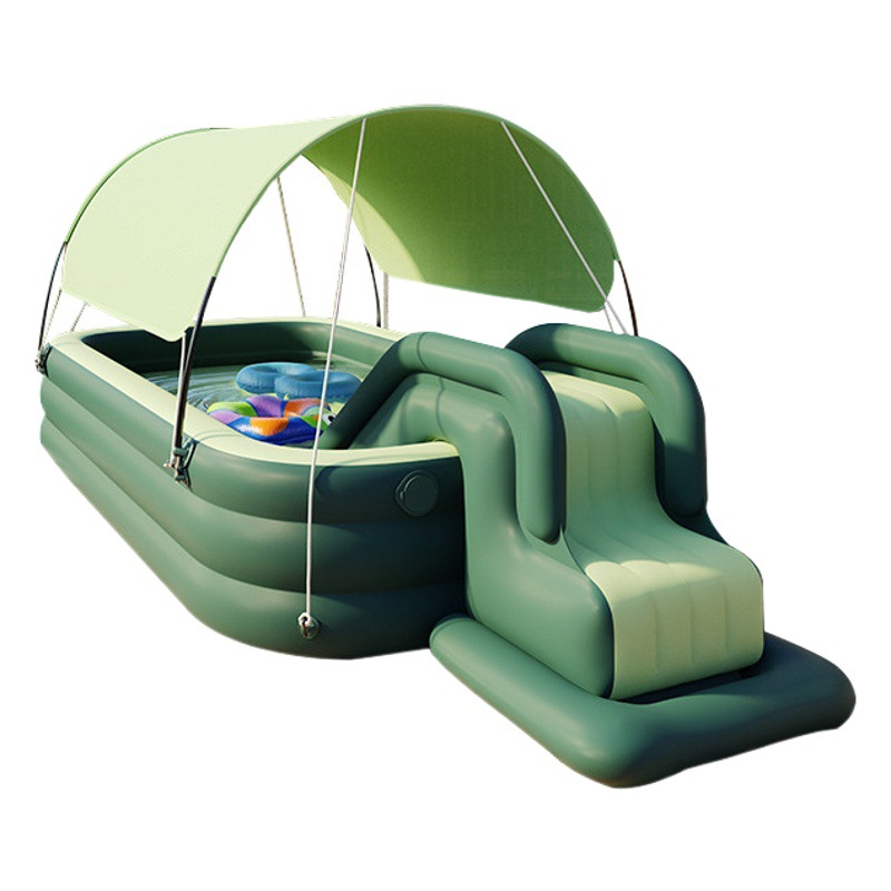 Children's Automatic Inflatable Swimming Pool Thickened Sunshade Baby Swimming Bucket Foldable Swimming Pool Paddling Pool Inflatable Ball Pool