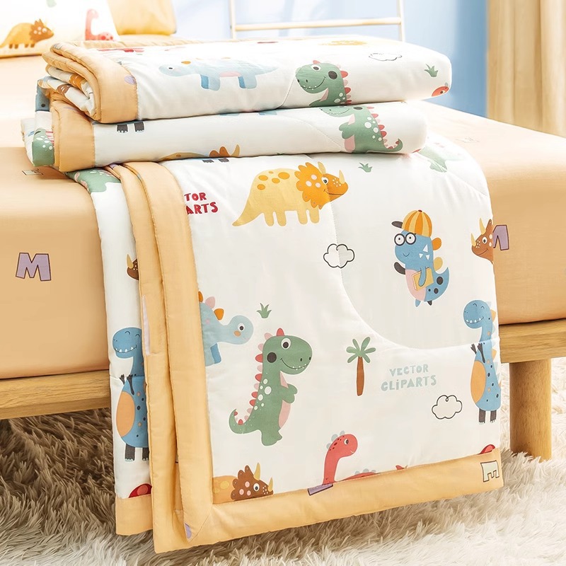 Picture of Class a Kidsren's Summer Quilt Air-Conditioned Quilt Pure Cotton Quilt Student Thin Quilt Core Machine Washable Summer Cool Quilt Four-Piece Set 4