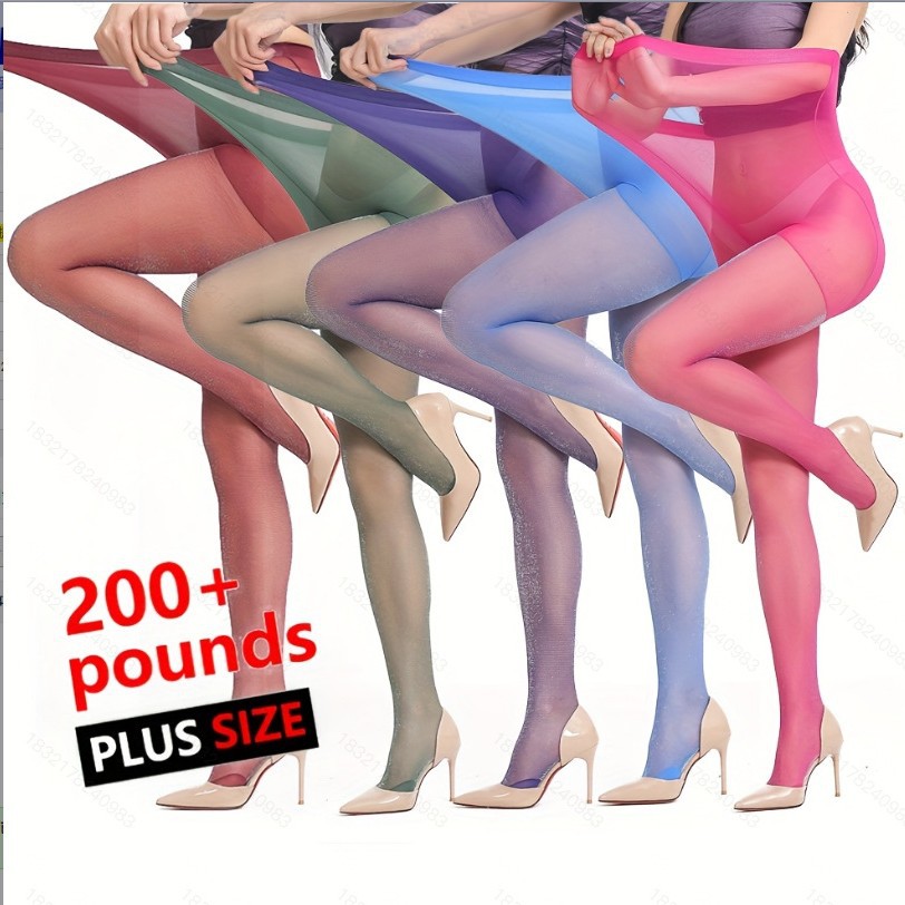 extra large size 150.00kg wearable silver stockings pearlescent shiny pantyhose women's sexy black stockings hot girls bottoming stockings