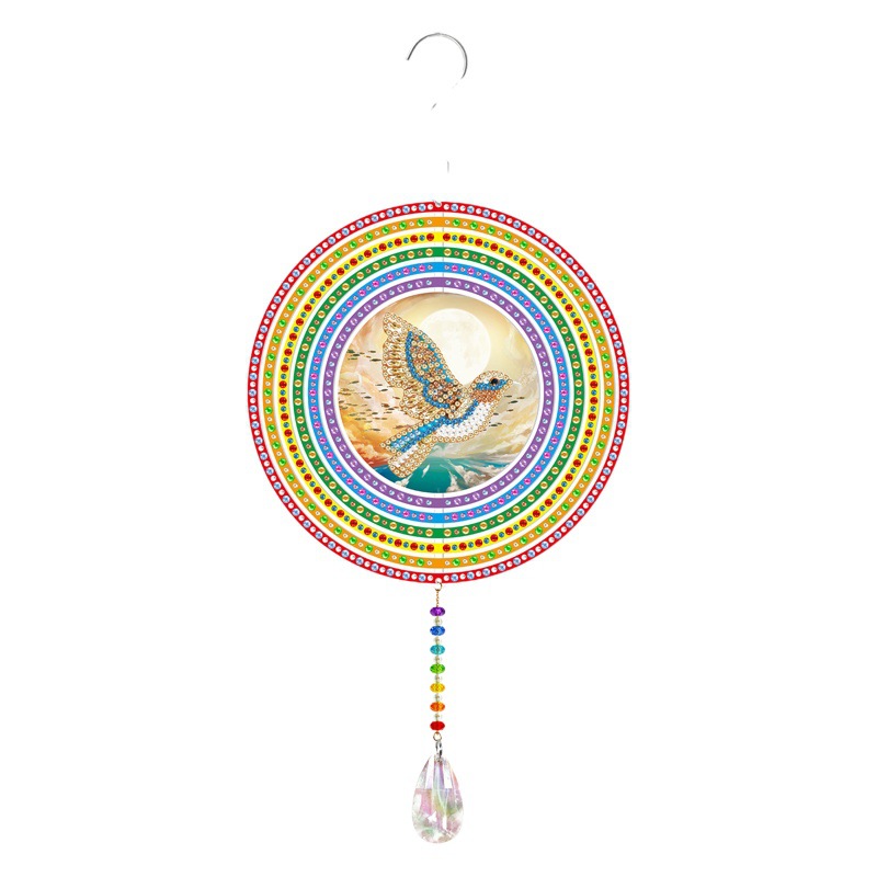Hot Selling Diamond Painting Peripheral DIY Creative Handmade Masonry Painting Pendant Diamond Sticker Crystal Diamond Wind Chime Balcony Decoration
