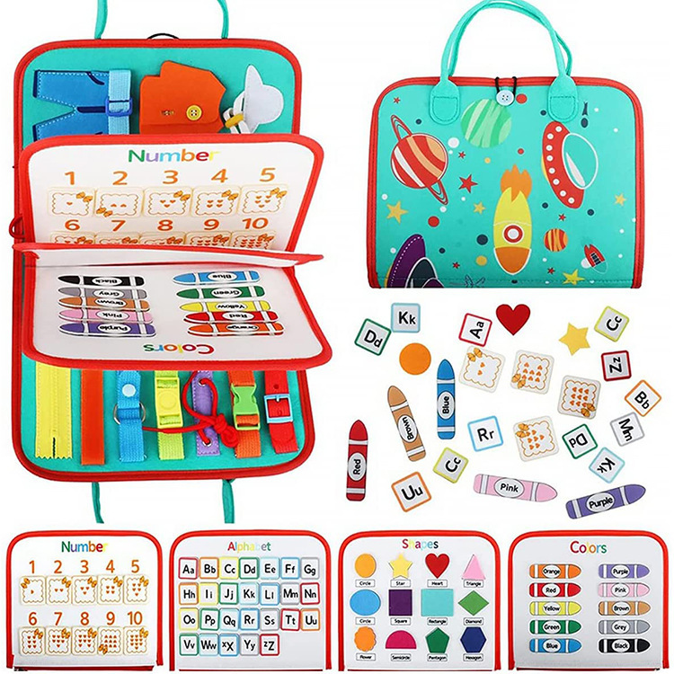 Cross-Border New Felt Learning Board, Children's Dressing Early Education Board, Children's Toys, Montessori Portable Busy Board