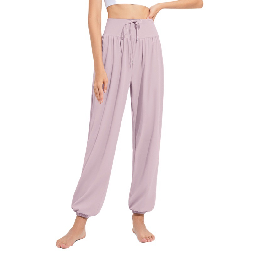 Cross-Border Popular Cool-Feeling Sports Pants, Loose Wide-Leg Women's Quick-Drying Breathable High-Elastic Casual Yoga Outdoor Sports Long Pants