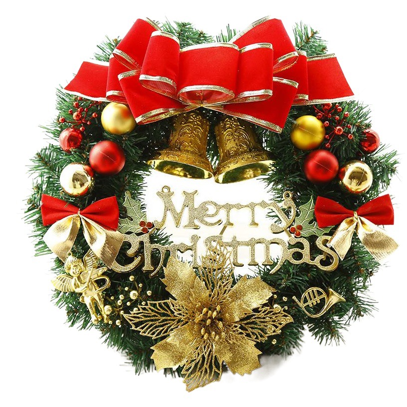 Green Lemon Christmas Wreath 30cm Decorative Door Hanging New Pendant Rattan Wreath 40cm Courtyard Layout Hotel Shopping Mall