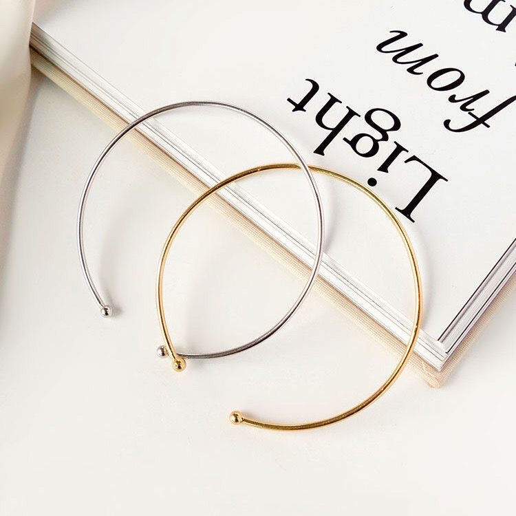 Extremely Fine Double Round Bead Open Bracelet Ring Simple All-match New Casual All-match Student Best Friend