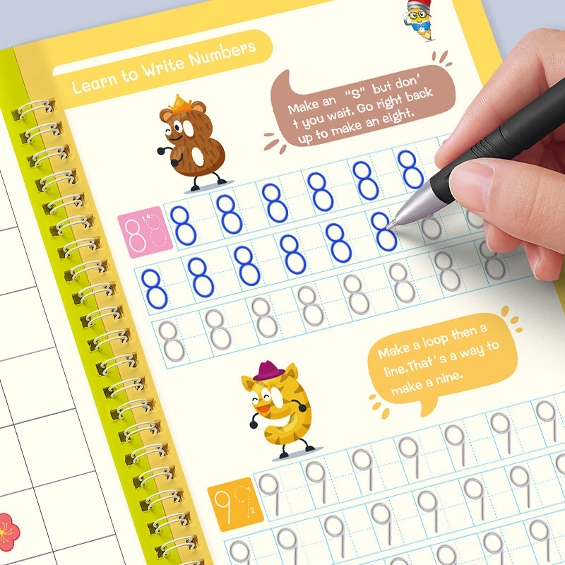 Picture of The new cross-border (big) children's full English print children's grooves practice words magic