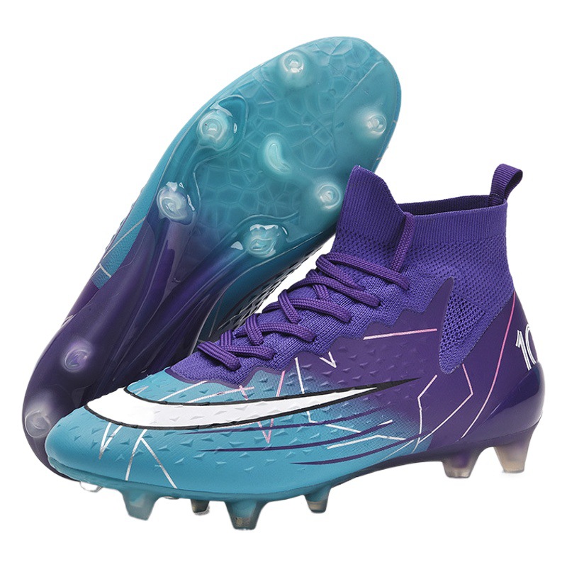 Cross-border football shoes men and women broken nails students adult training artificial grass ag long nails non-slip high-top sneakers genuine goods