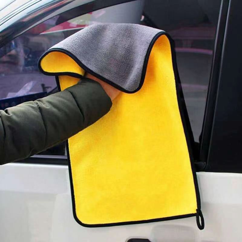Picture of Thickened car towel double-sided coral fleece absorbent car wash towel kitchen cleaning cloth free laser engraving logo