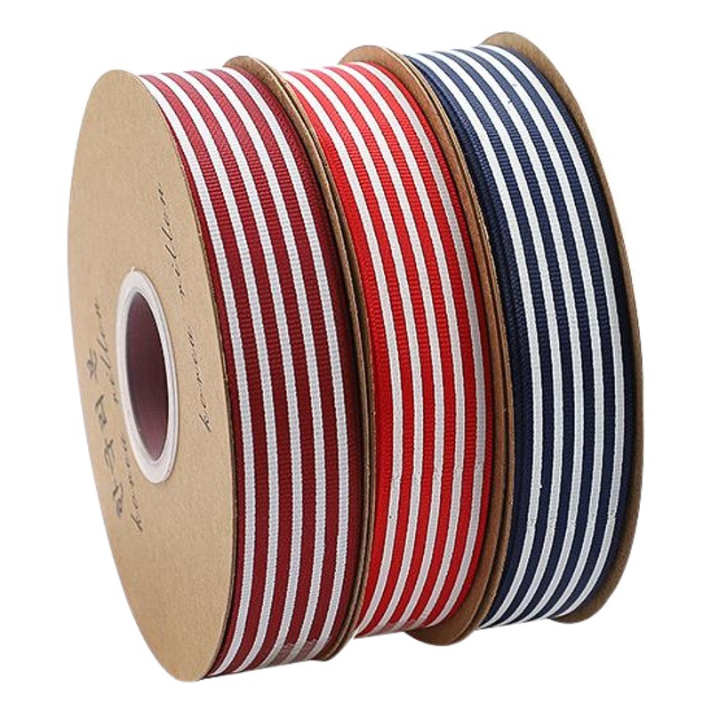 2.5cm Cake Shop Flower Tie Ribbon Satin Ribbon Bouquet Gift Packaging Striped Ribbon Ribbed Ribbon Fashion