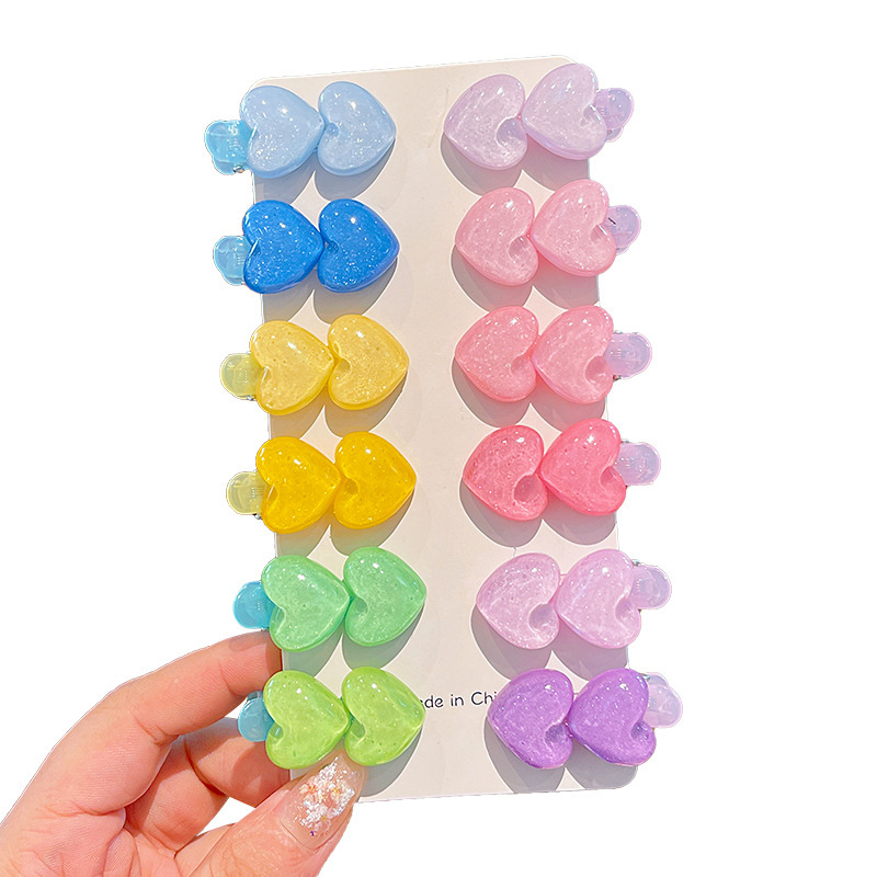 Picture of Children's Hairpin Batch Girl Candy Color Star Love Hairpin Bangs Side Clip Broken Hairpin Baby One-word Clip