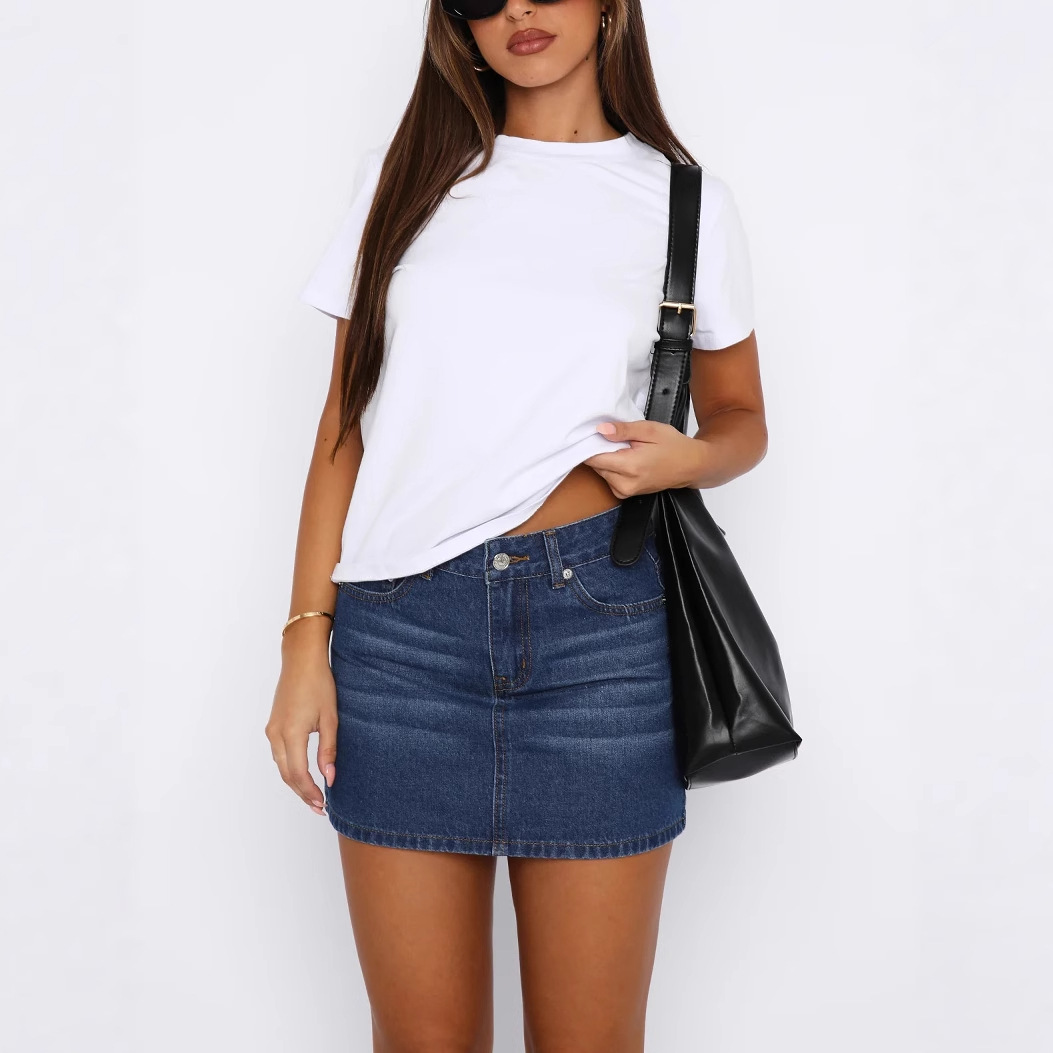 European and American Export Cross-Border Supply Retro Slim Stretch Fashion Casual Denim Skirt Women's Denim Skirt