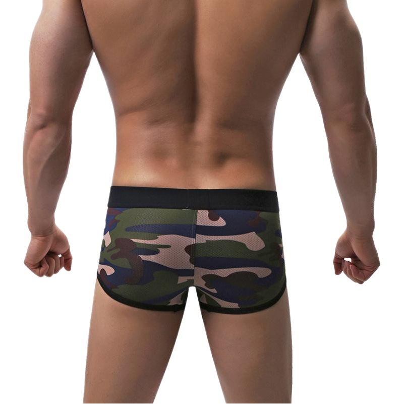 Spot wholesale camouflage men's underwear mesh sexy sub-Warehouse bag pants nylon breathable boxer pants men's foreign trade