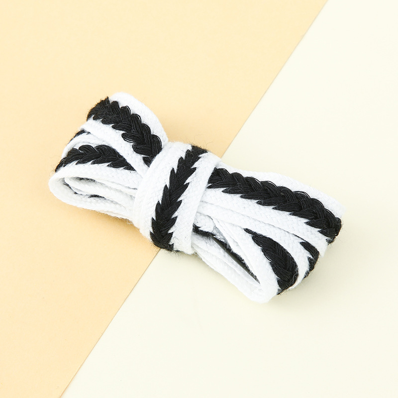 Picture of Marshmallow Two-Color Wheat Ear Shoelaces 1.5cm Casual Shoes Sneakers Twist Woven Cotton Shoelaces Ready for Cross-Border Wholesale