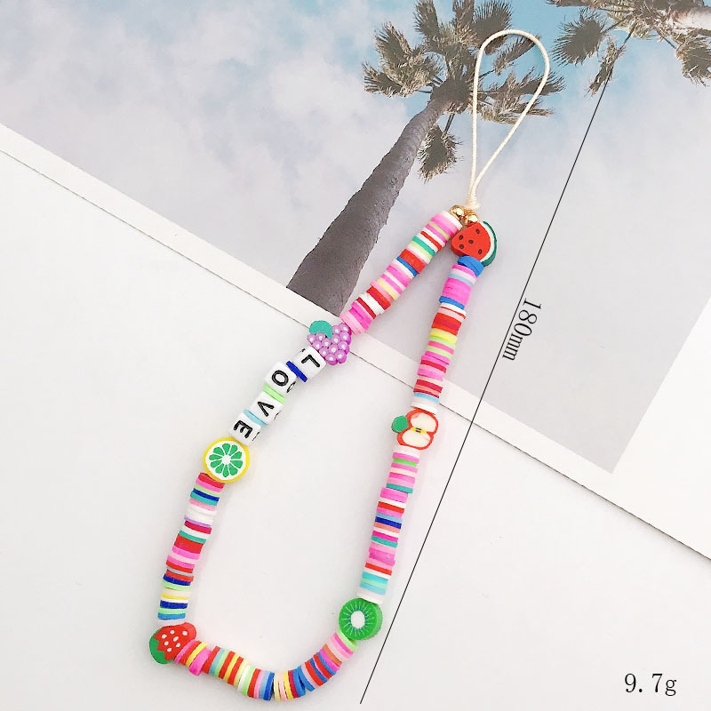 Picture of New soft pottery fruit series mobile phone chain diy mobile phone case acrylic five-pointed star mobile phone chain collection trend