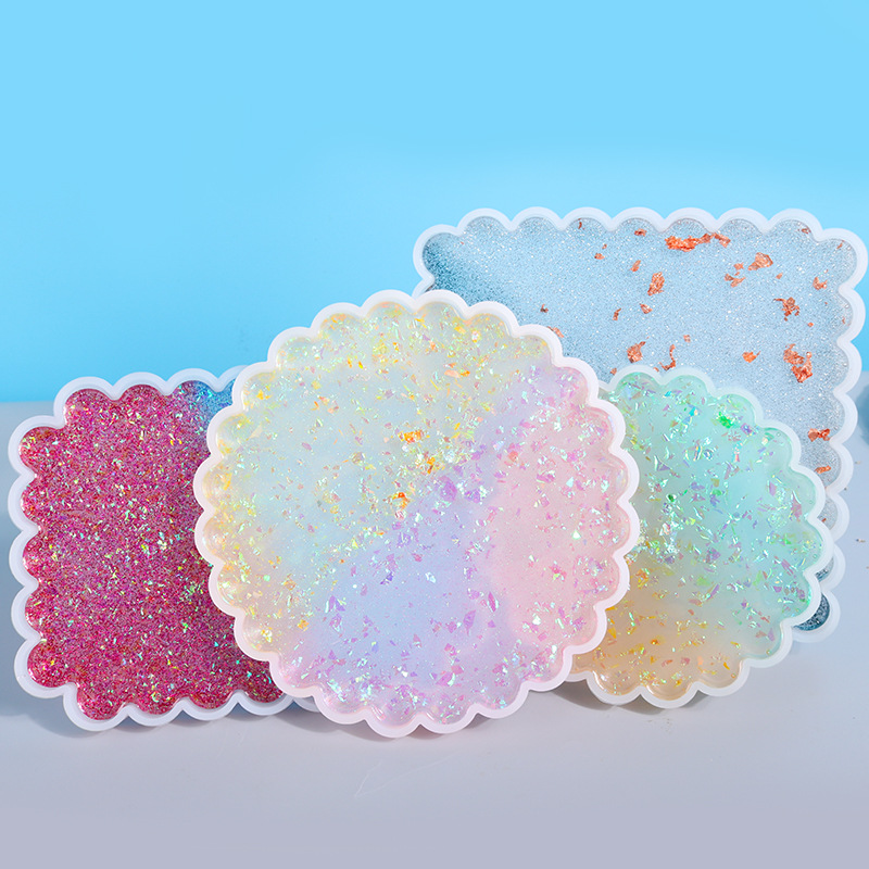 Triumphant diy glue drop mold square wave table coaster round mirror production pendant