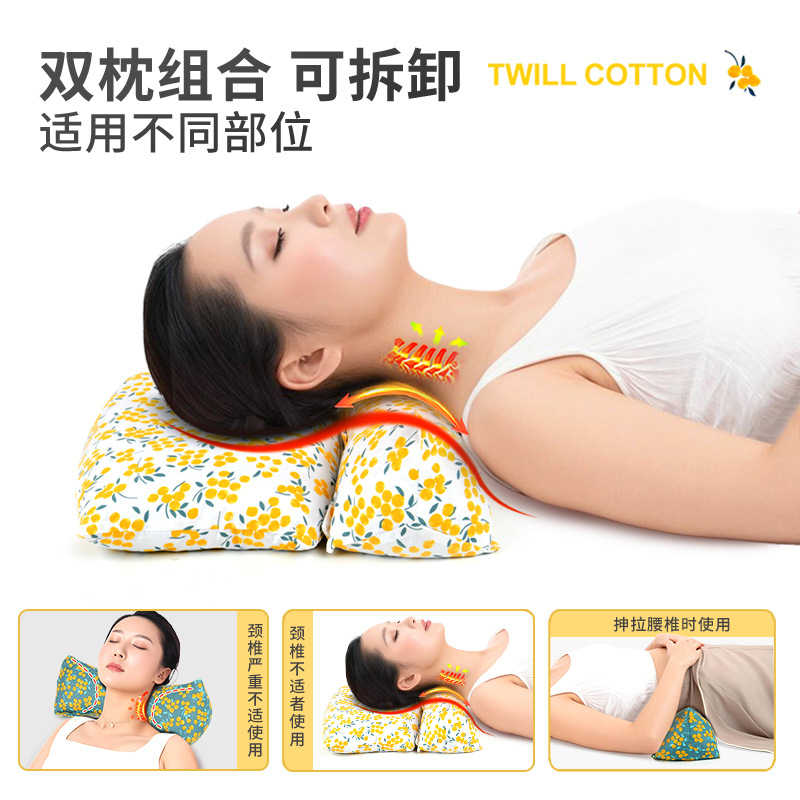 Picture of Cervical Triangle Pillow Helping Buckwheat Shell Sleeping Pillow Sleeping Pillow Neck Pillow Sleeping Office Dormitory Nap Pillow