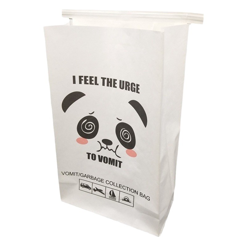 in stock car garbage bag oil-proof water-proof paper bag iron wire easy to seal coated paper bag can be customized printing