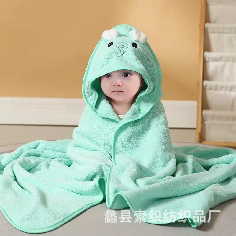 Picture of Cartoon Baby's Cloak Mother and Baby's Bag Coral Fleece Soft Bath Hooded Baby's Hold for Cross-border