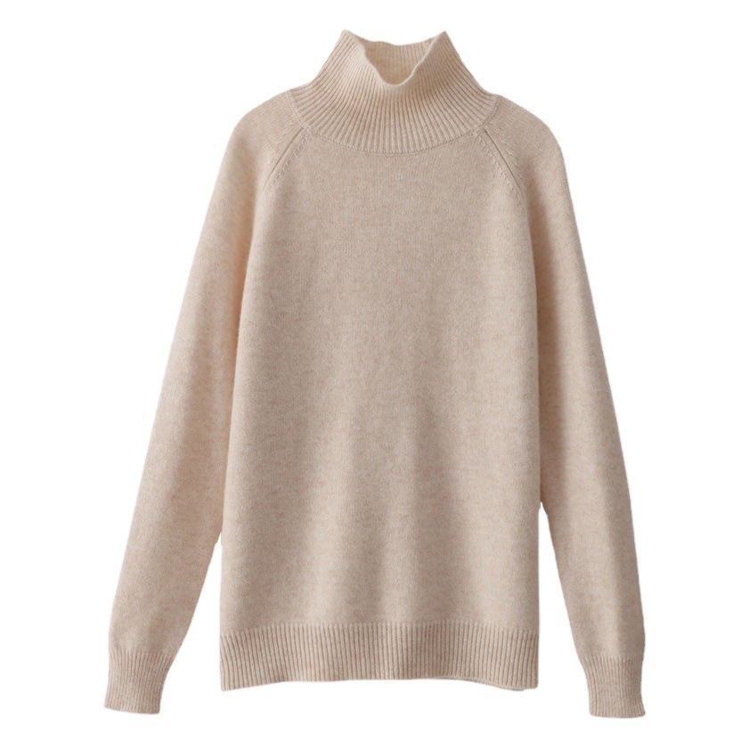 Stand Collar Sweater Women's Autumn and Winter New 2025 Thick Korean Style Women's Pure Color Pullover Loose Knitted Long-Sleeved Bottoming