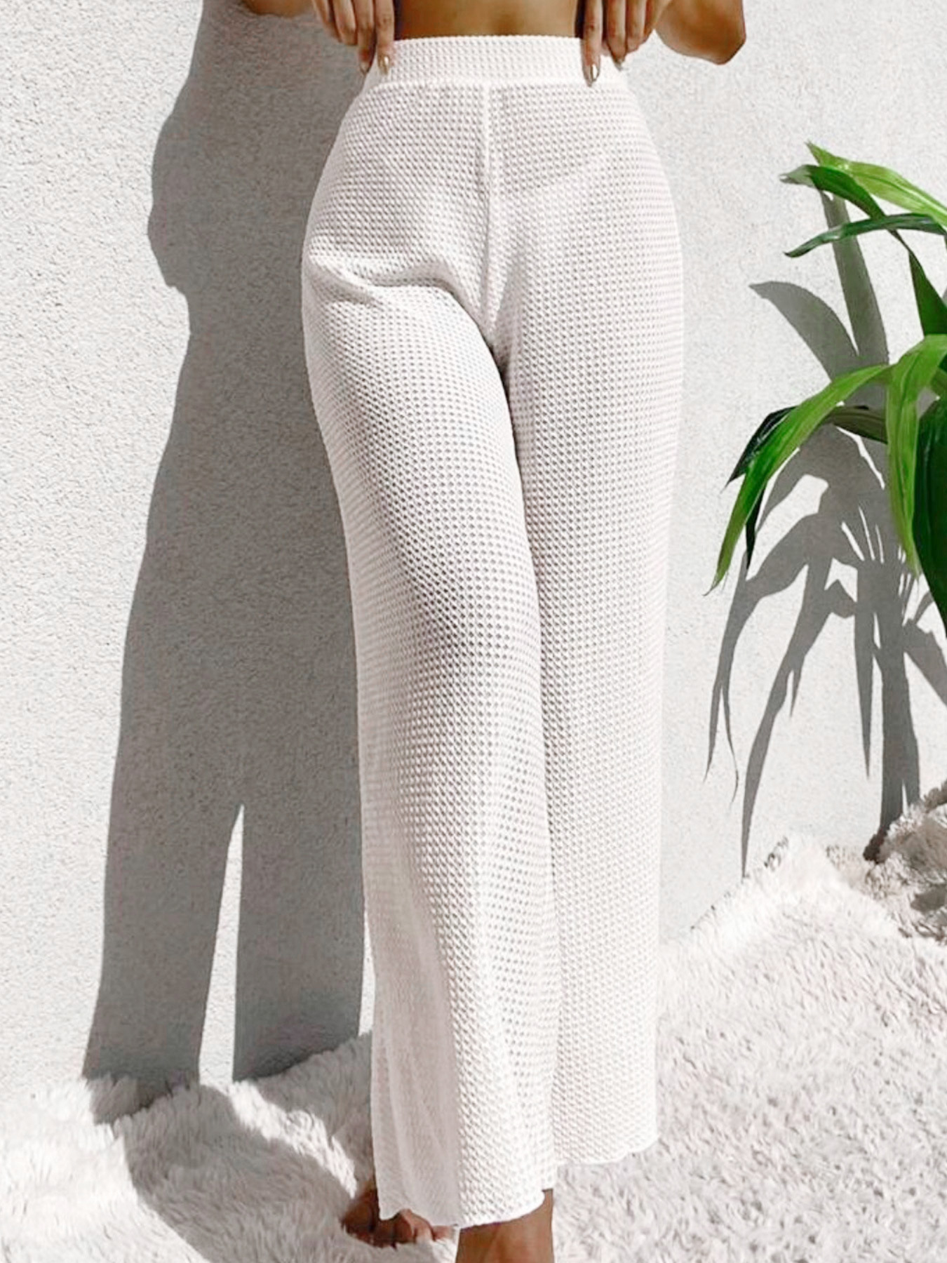 Foreign Trade Cross-border Europe and America Amazon Source Manufacturers Knitted Pants Holiday Beach Long Hollow Spring and Summer