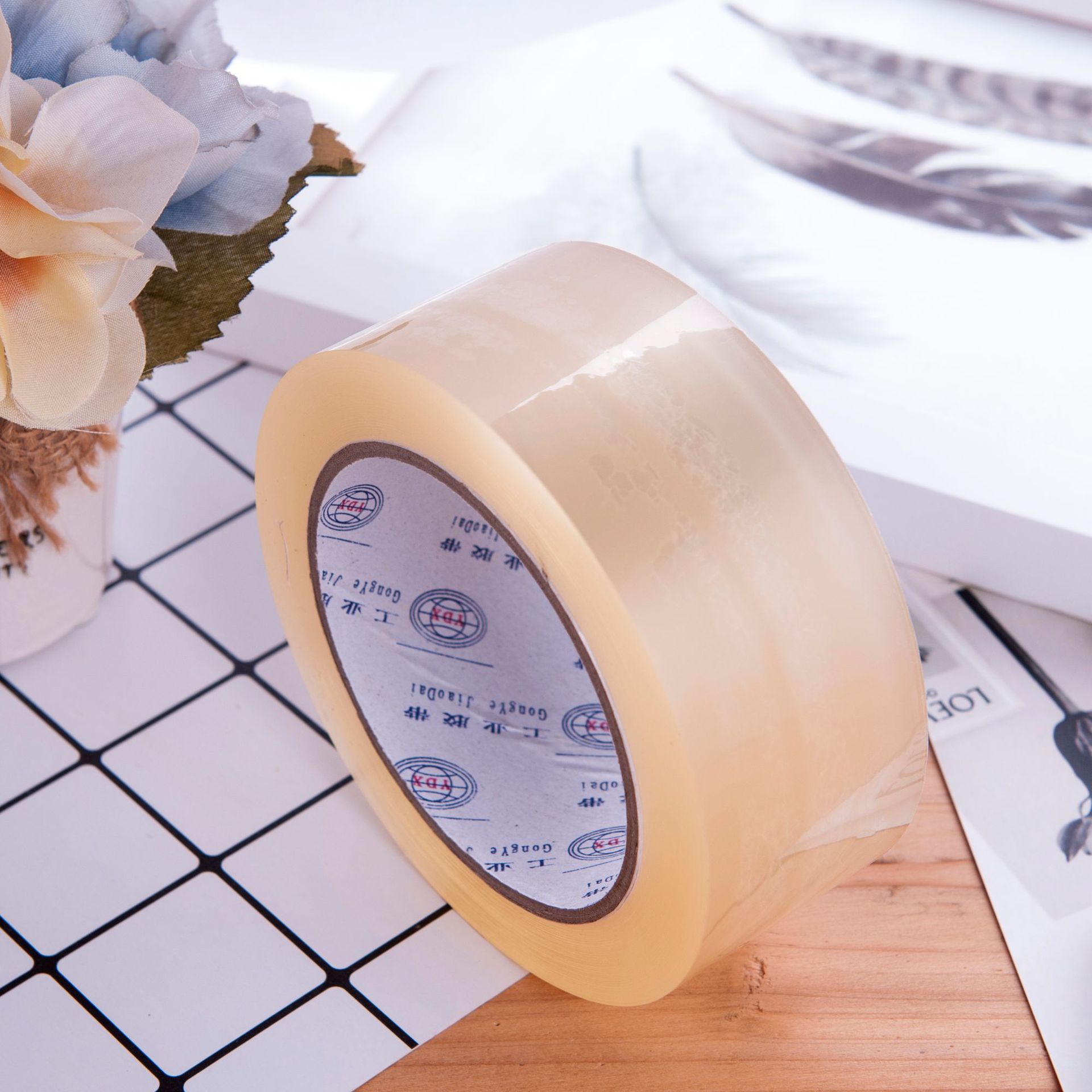 Picture of Kaidi transparent tape large roll thickened tape whole box wholesale packing sealing tape sealing tape wide tape paper