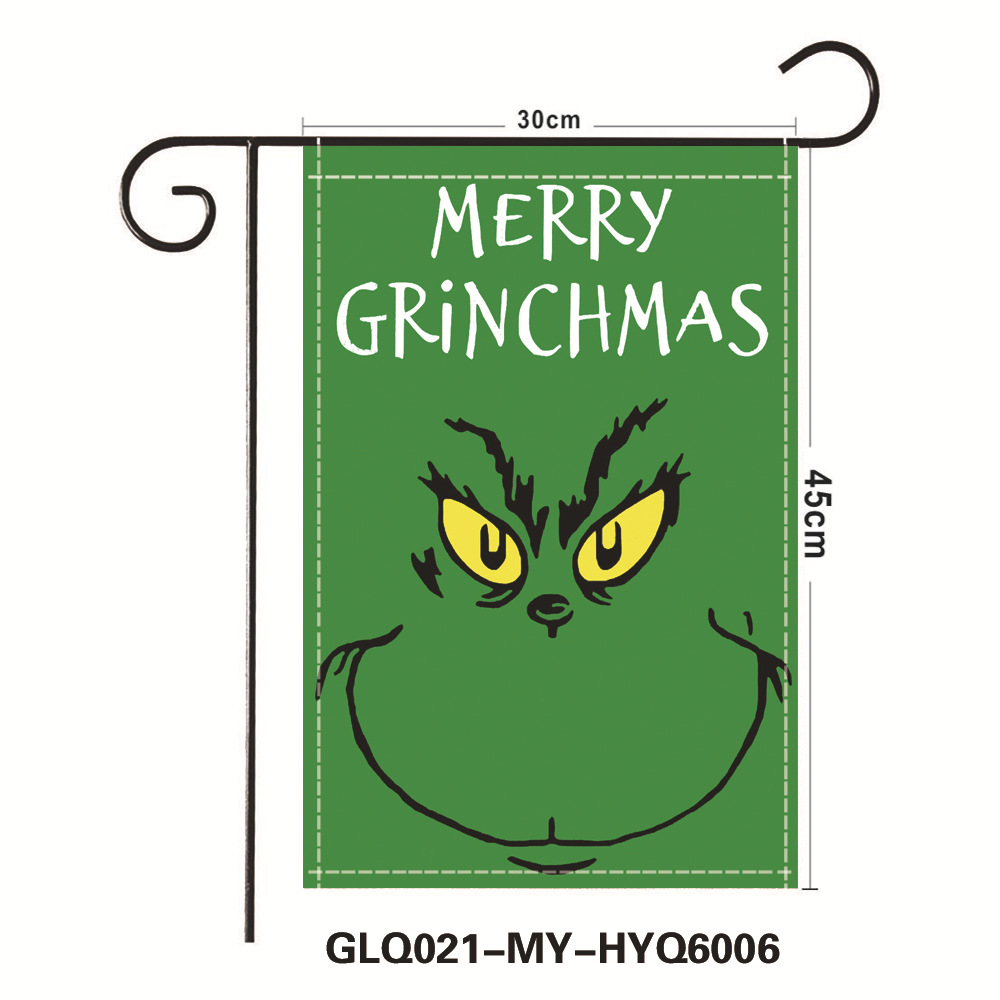 Picture of Amazon New Grinch Christmas Garden Flag Merry Grinchmas Green Hair Monster Flag