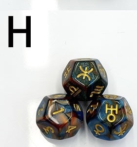 Picture of 12-sided two-color star symbol DICE twelve-sided constellation DICE D12 game Lucky Star throw sieve DICE