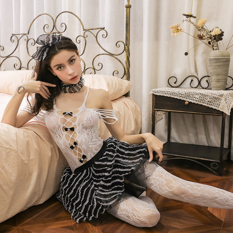 New sexy underwear sexy sweet cool cat mesh dress suit student uniform stockings wholesale Europe and the United States