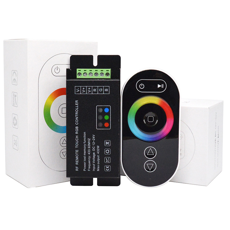 Picture of Gt888Led Colorful Light Strip Rgb Controller Touch 5-Key Remote Control Iron Shell Dc Light Strip Light Box Switch