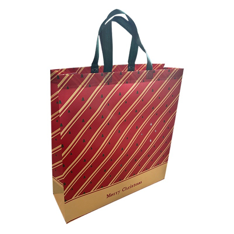 Christmas gift bag clothing store handbag small batch custom logo non-woven bag takeaway packing bag