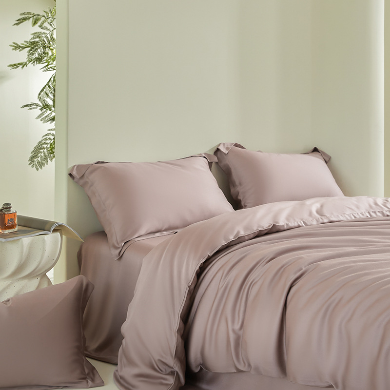 Class A Lanjing Tencel bedding quilt cover single piece quilt cover single product solid color high-grade light luxury style spring and summer ins female