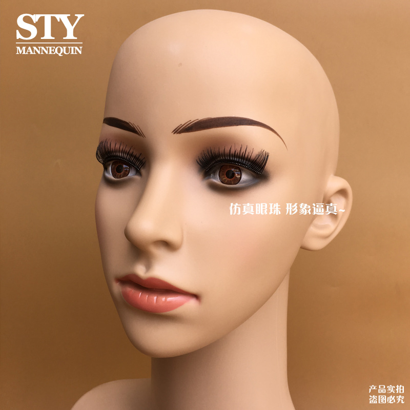 Picture of Wig Head Model European and American Model Head Female Display Headscarf Necklace and Other Model Head with Shoulder Dummy Head Model