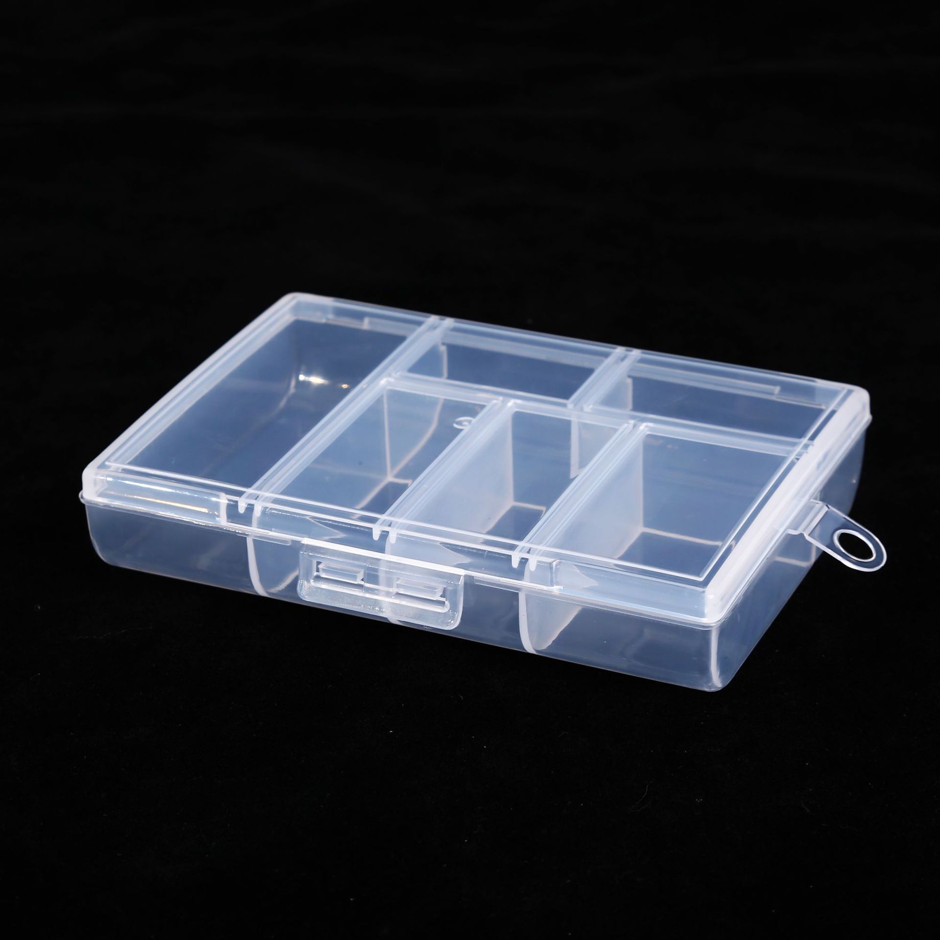 Fixed Integrated Buckle 6-grids Transparent Plastic Storage Box Earrings Fishing Gear Thumbtack Jewelry DIY Bracelet Multi-grids Packaging Box