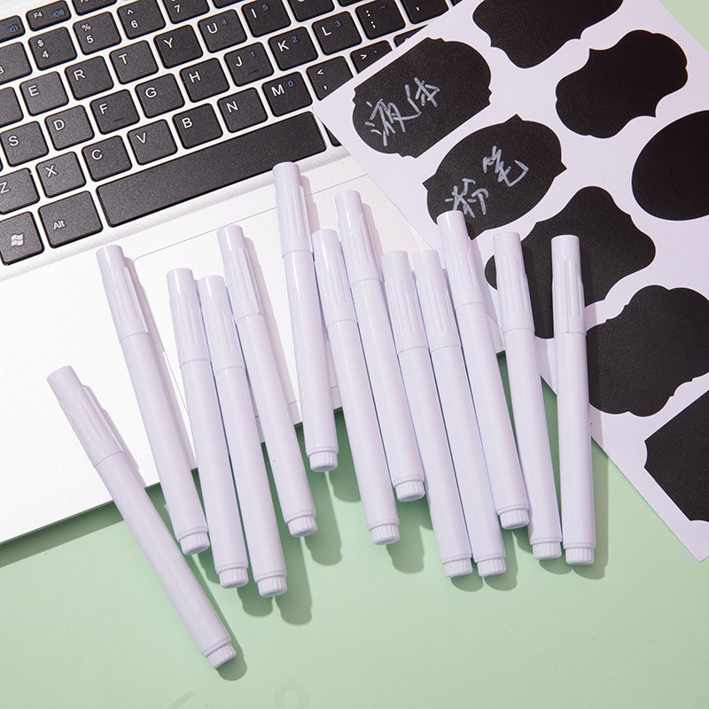 Picture of White Liquid Chalk Led Light Board Pen Water-Based Dust-Free Blackboard Pen Glass Ceramic Leather Erasable Marker Pen